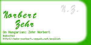 norbert zehr business card